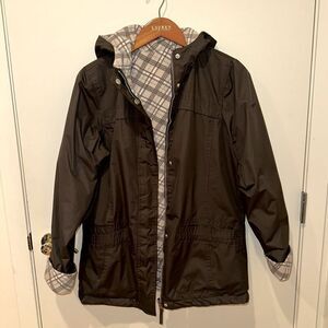 Reversible Fleece Rain Jacket Parka - women’s small